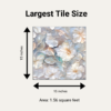 Size illustration for largest (15 Inch X 15 Inch) Embossed Mother of Pearl backsplash tile.