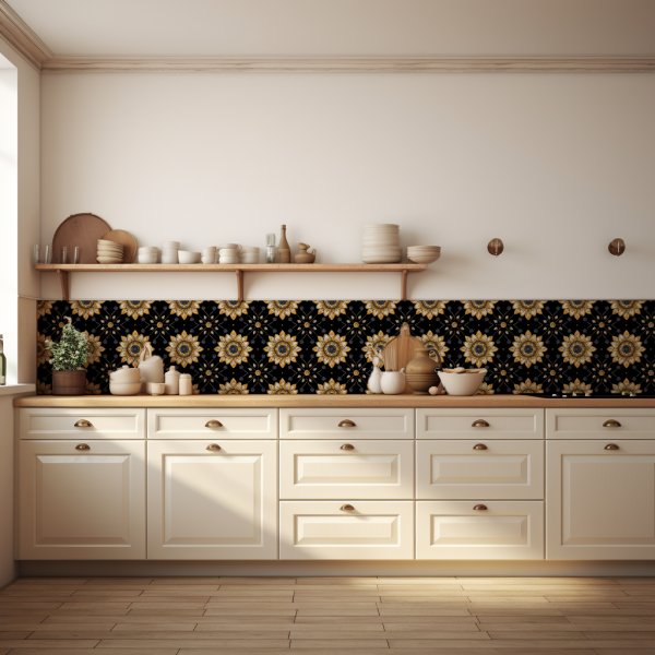 Yellow Daisies Floral Peel and Stick Backsplash-Product Image1